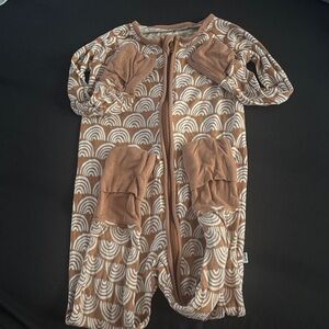 Little Sleepies Brown and White Footies